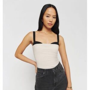 Reformation Harlan Knit Top Ivory - Size XS